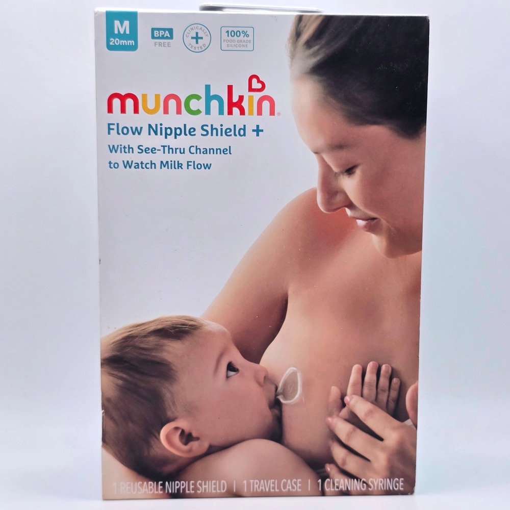 Munchkin Flow Nipple Shield + Women Medium 20mm Clear Good See-Thru Channel